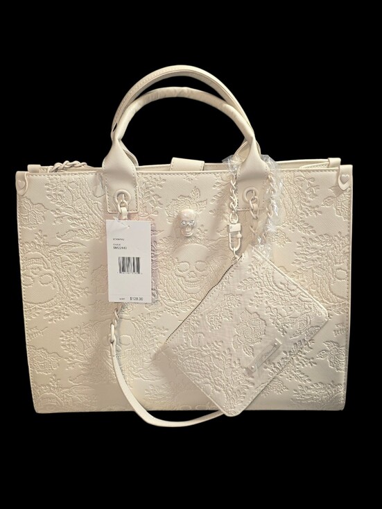 Betsey Johnson Handbags - Betsey Johnson Cream Skull Tote New Tags